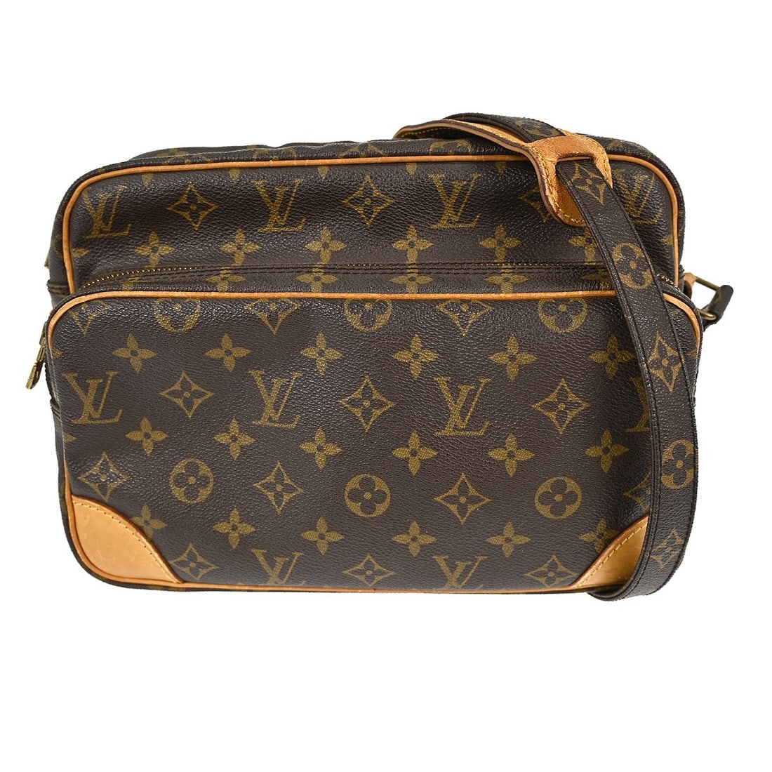 Louis Vuitton Nile Monogram Canvas Crossbody Shoulder Bag M45244: Louis Vuitton Nile Monogram Canvas Crossbody Shoulder Bag M45244 This Louis Vuitton Nile crossbody shoulder bag features the iconic monogram canvas leather exterior with a brown leather crossbody stra