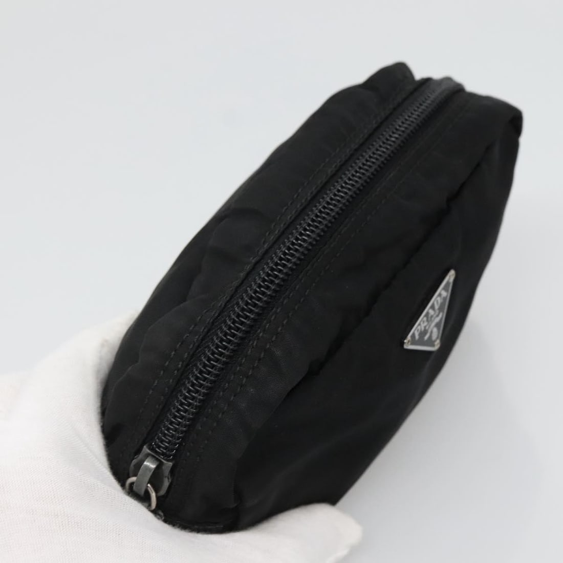PRADA Nylon Pouch Set Beige Black Authentic Bundle - 11