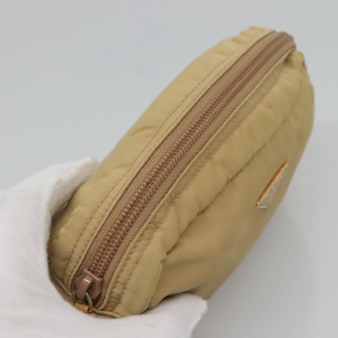 PRADA Nylon Pouch Set Beige Black Authentic Bundle - 5