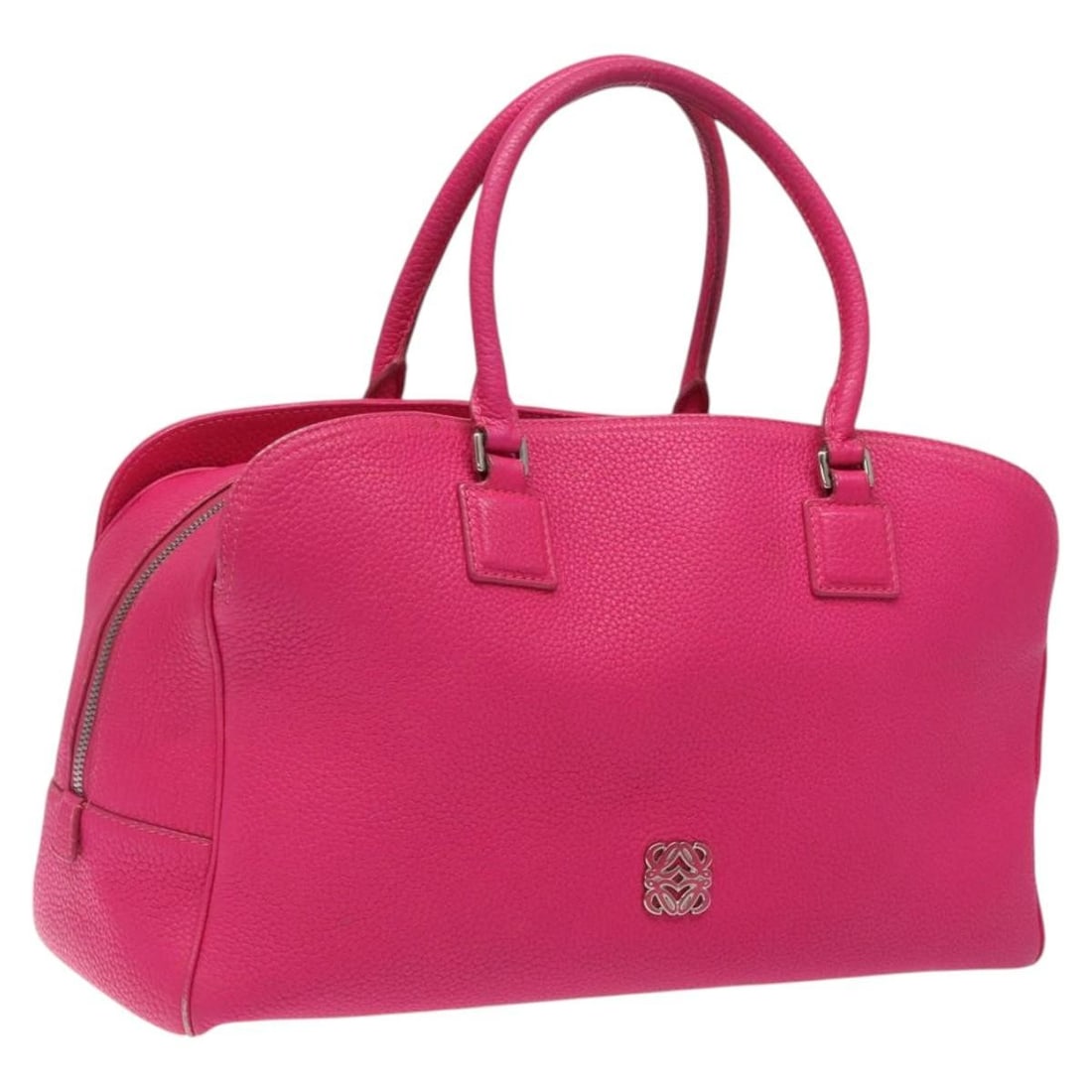 Loewe Pink and Gold Anagram Leather Handbag for Women: Loewe Pink and Gold Anagram Leather Handbag for Women This LOEWE Anagram handbag is crafted from pink and gold leather and is designed for women. The bag is made in Spain and features a spacious main 