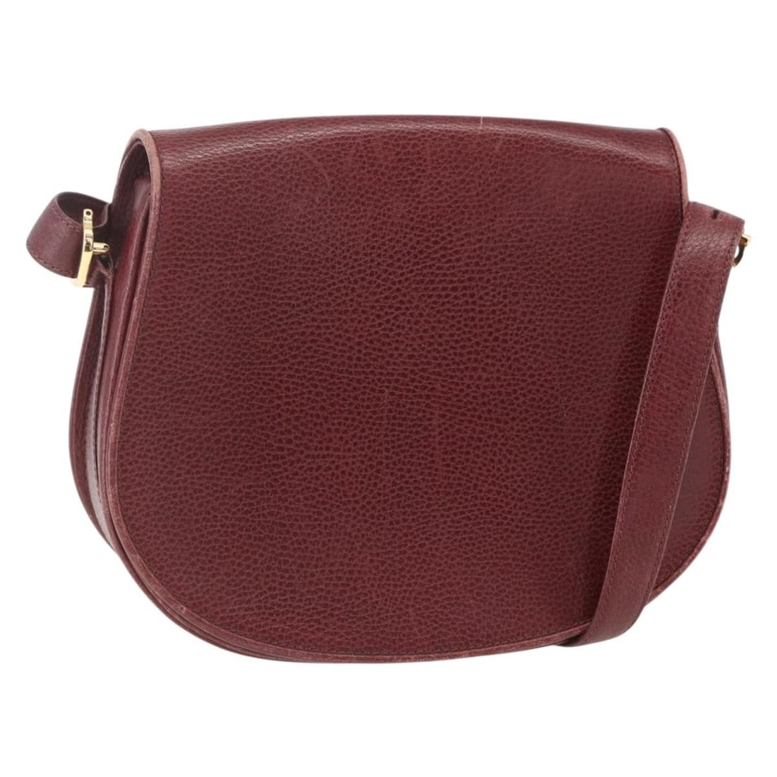 CARTIER Must Line Bordeaux Gold Leather Shoulder Bag: CARTIER Must Line Bordeaux Gold Leather Shoulder Bag This exquisite CARTIER Must Line Shoulder Bag is crafted from high-quality leather in a stunning bordeaux and gold color combination. Designed for 