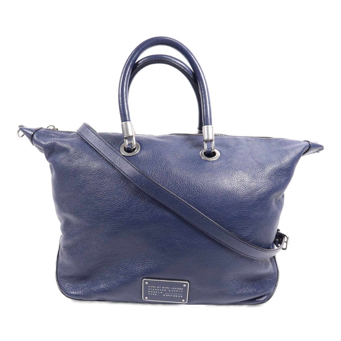MARC JACOBS Navy Calfskin 2 Way Shoulder Bag SHW (1 of 18)