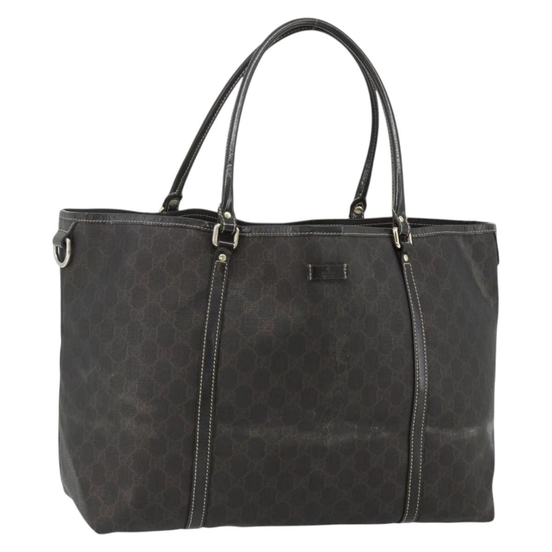 Gucci 197954 Brown Gold PVC Leather Tote Bag: Gucci 197954 Brown Gold PVC Leather Tote Bag This GUCCI GG Supreme tote bag features a brown and gold color scheme crafted from PVC leather and GG canvas. Made in Italy, the bag offers a spacious inte