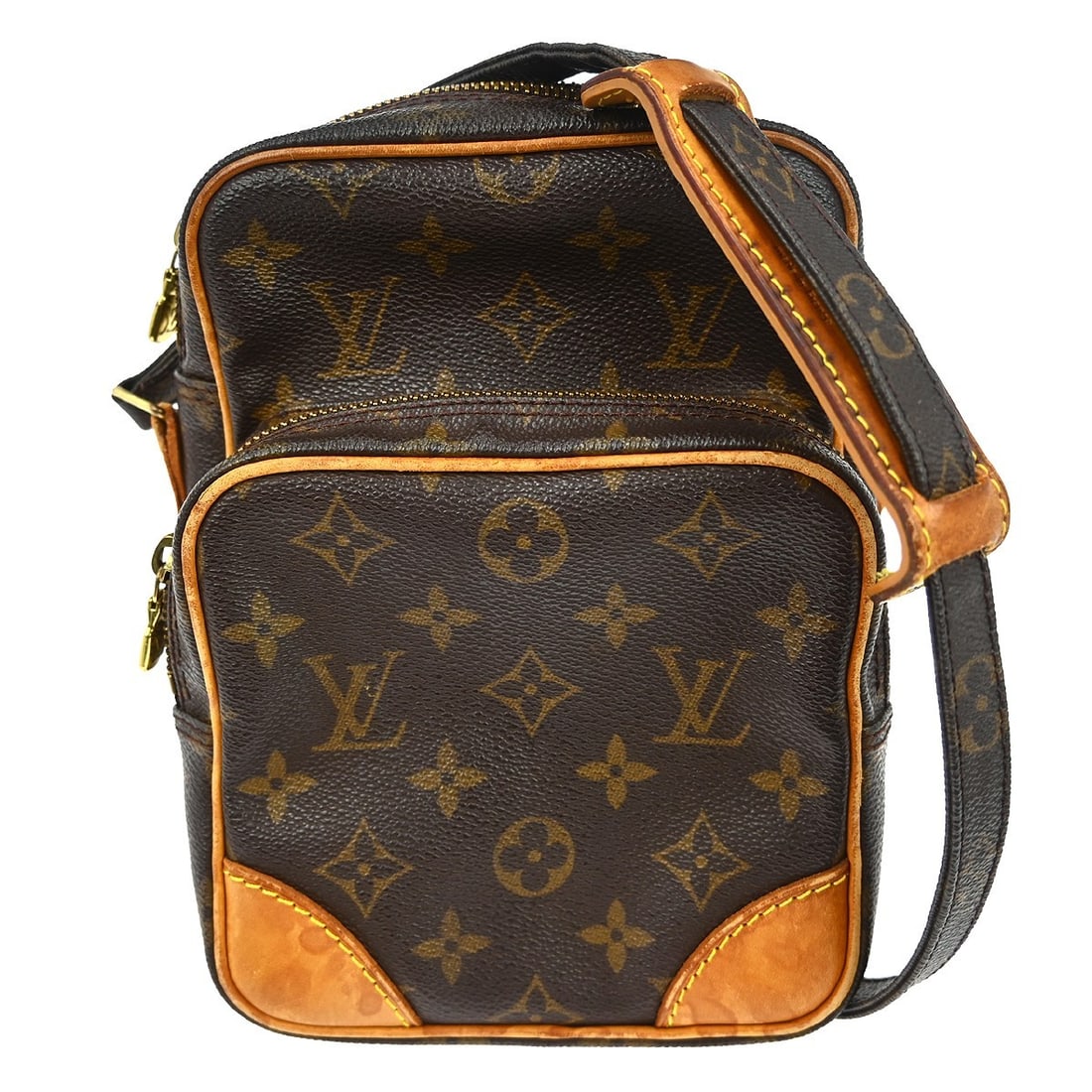 Louis Vuitton Amazon Monogram Canvas Leather Medium Crossbody Bag M45236: Louis Vuitton Amazon Monogram Canvas Leather Medium Crossbody Bag M45236 This Louis Vuitton Amazone crossbody bag features the signature monogram canvas leather exterior with brown accents and a mediu