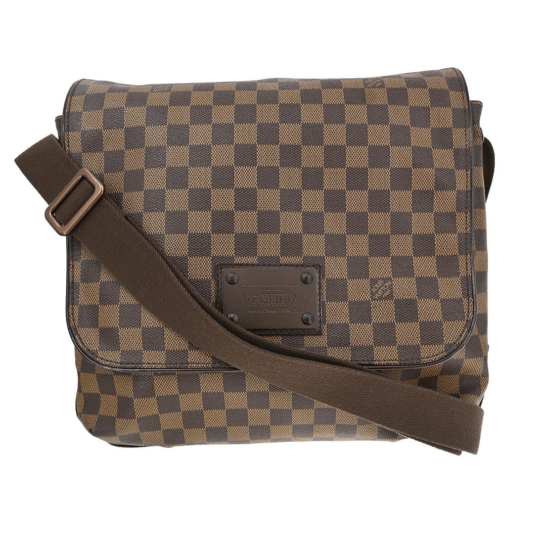 Louis Vuitton Brooklyn MM Damier Canvas Medium Shoulder Bag Brown: Louis Vuitton Brooklyn MM Damier Canvas Medium Shoulder Bag Brown This Louis Vuitton Brooklyn MM shoulder bag features the signature Damier canvas exterior in brown, complemented by a canvas lining an