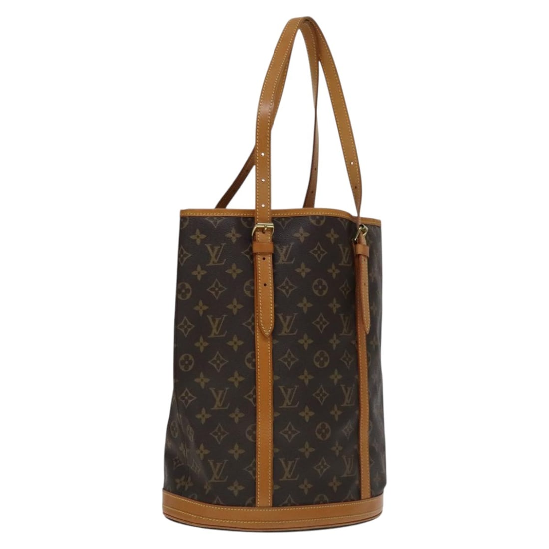 Louis Vuitton Monogram Canvas Bucket GM Shoulder Bag M42236 France: Louis Vuitton Monogram Canvas Bucket GM Shoulder Bag M42236 France This Louis Vuitton Monogram Bucket GM Shoulder Bag features the iconic monogram canvas with a brown monogram pattern. Designed for wo