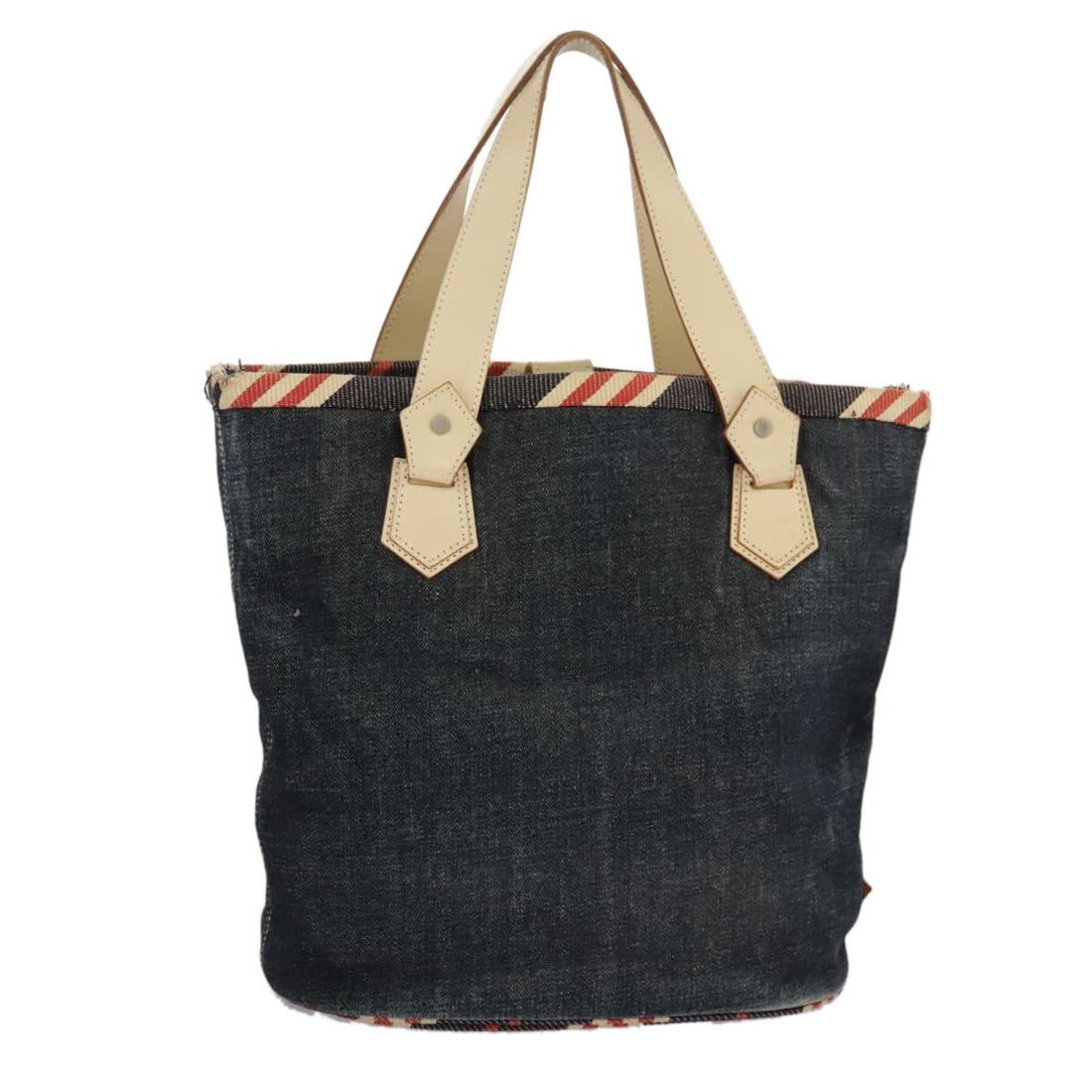 Burberry Blue Label Canvas and Leather Women's Handbag Japan: Burberry Blue Label Canvas and Leather Women's Handbag Japan This Burberry Blue Label hand bag features a combination of denim canvas and leather in blue, beige, and silver tones. Designed for women, 
