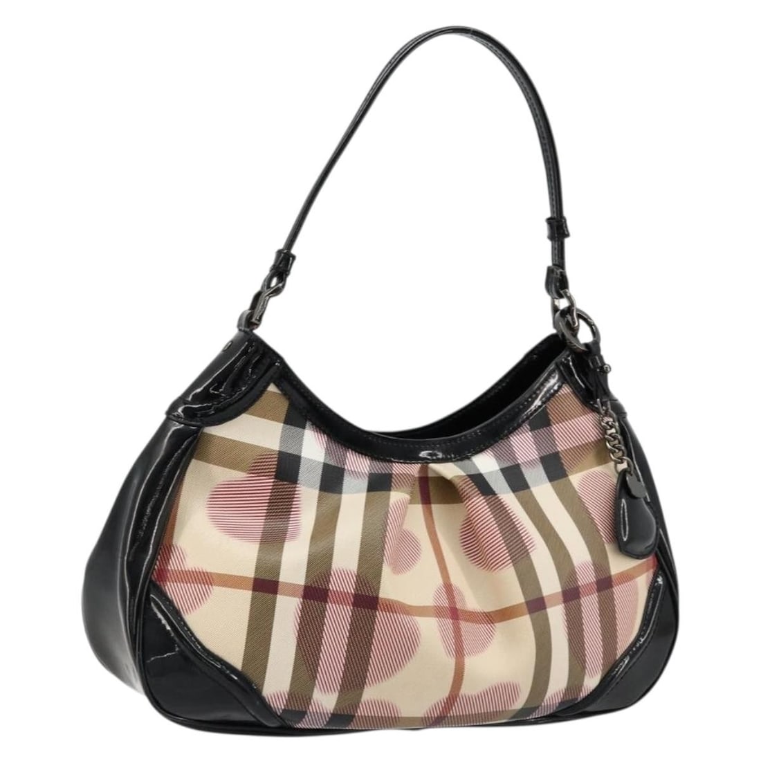 Burberry Nova Check PVC Leather Beige Silver Shoulder Bag: Burberry Nova Check PVC Leather Beige Silver Shoulder Bag This Burberry Nova Check shoulder bag features a classic beige and silver color scheme crafted from PVC leather. Designed for women, it offers