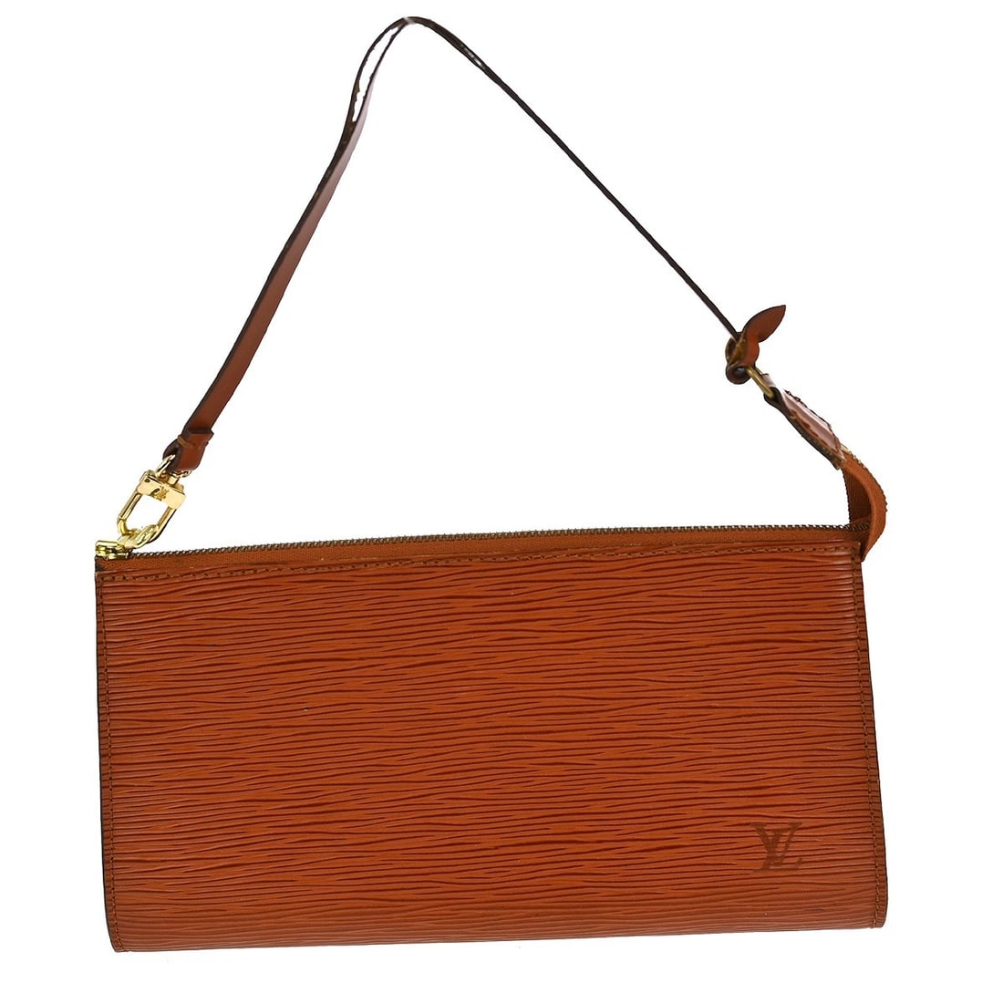 Louis Vuitton Epi Leather Pochette Accessoires Brown Detachable Strap: Louis Vuitton Epi Leather Pochette Accessoires Brown Detachable Strap This Louis Vuitton Pochette Accessoires handbag is crafted from brown Epi leather and features a top handle and a detachable strap