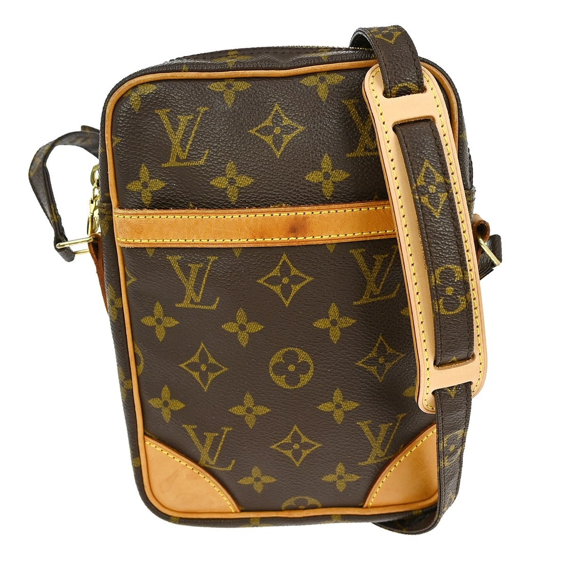 Louis Vuitton Danube Monogram Canvas Medium Crossbody Shoulder Bag M45266: Louis Vuitton Danube Monogram Canvas Medium Crossbody Shoulder Bag M45266 This Louis Vuitton Danube crossbody shoulder bag features the iconic Monogram canvas leather exterior with brown leather trim 