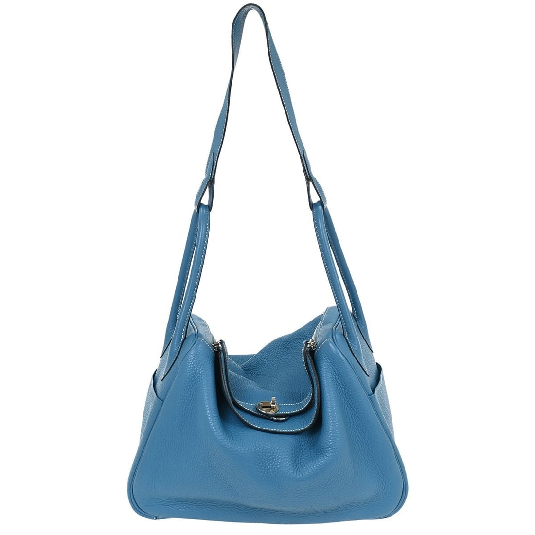 Blue Leather Shoulder Bag Hermes Lindy 34cm from France (1 of 10)