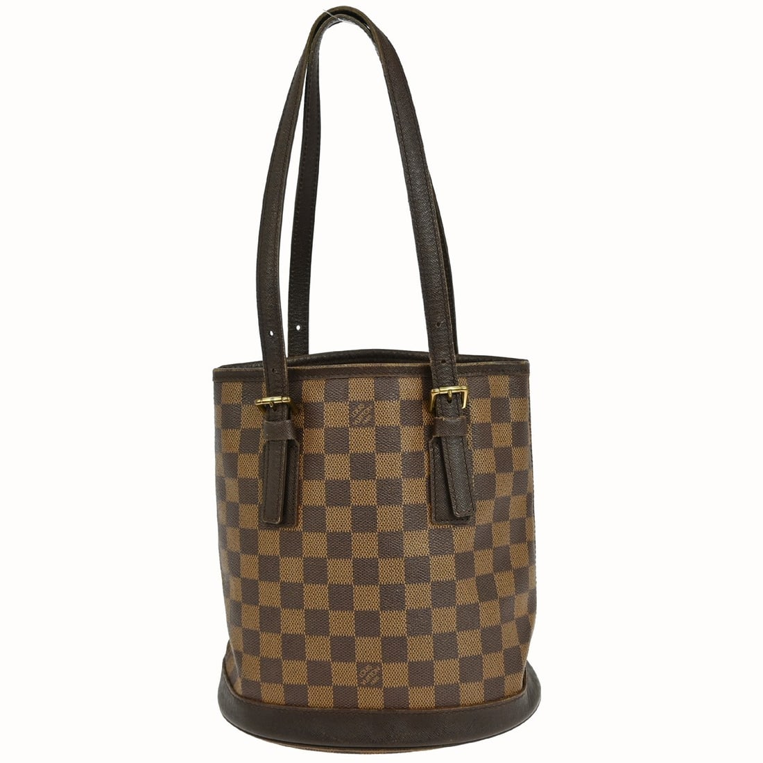 Louis Vuitton Marais Damier Ebene Canvas Tote Bag N42240: Louis Vuitton Marais Damier Ebene Canvas Tote Bag N42240 This Louis Vuitton Marais tote bag features the iconic Damier Ebene check pattern and is crafted from Damier canvas with leather trim. The medi