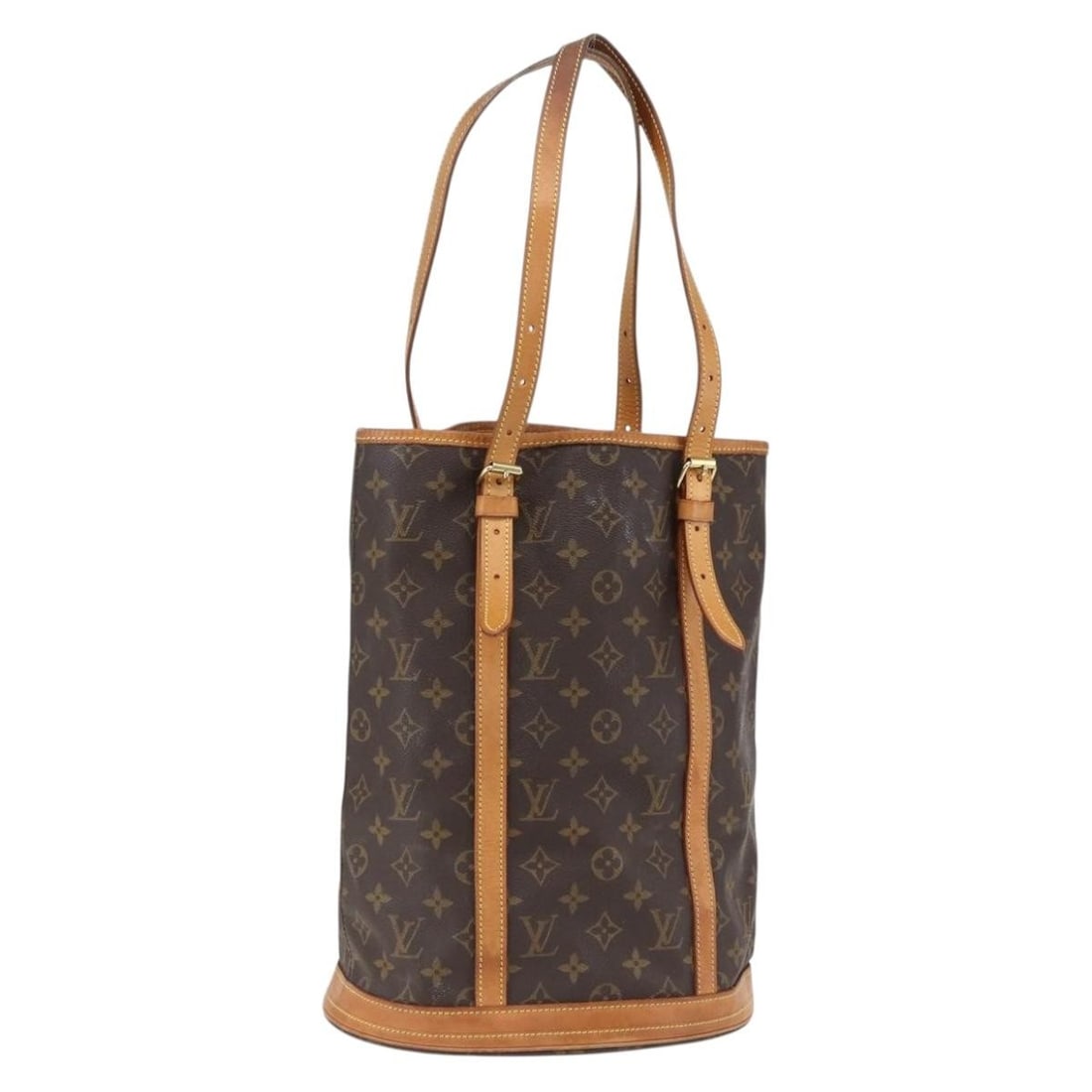 Louis Vuitton Monogram Canvas Bucket GM Shoulder Handbag M42236 France: Louis Vuitton Monogram Canvas Bucket GM Shoulder Handbag M42236 France This is a Louis Vuitton Monogram Bucket GM Shoulder Bag, model M42236. Crafted from signature monogram canvas, this women's shoul