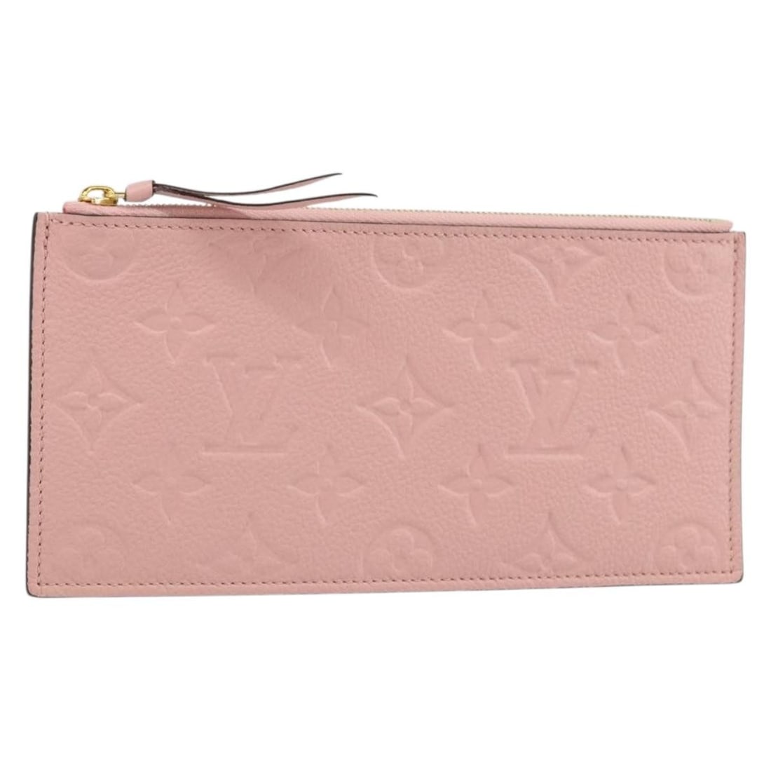 LOUIS VUITTON Monogram Empreinte Pink Pouch Clemence Authentic BA8379: LOUIS VUITTON Monogram Empreinte Pink Pouch Clemence Authentic BA8379 This exquisite LOUIS VUITTON Monogram Empreinte Portefeuille Clemence Pouch in a charming pink hue is a stylish and functional acc