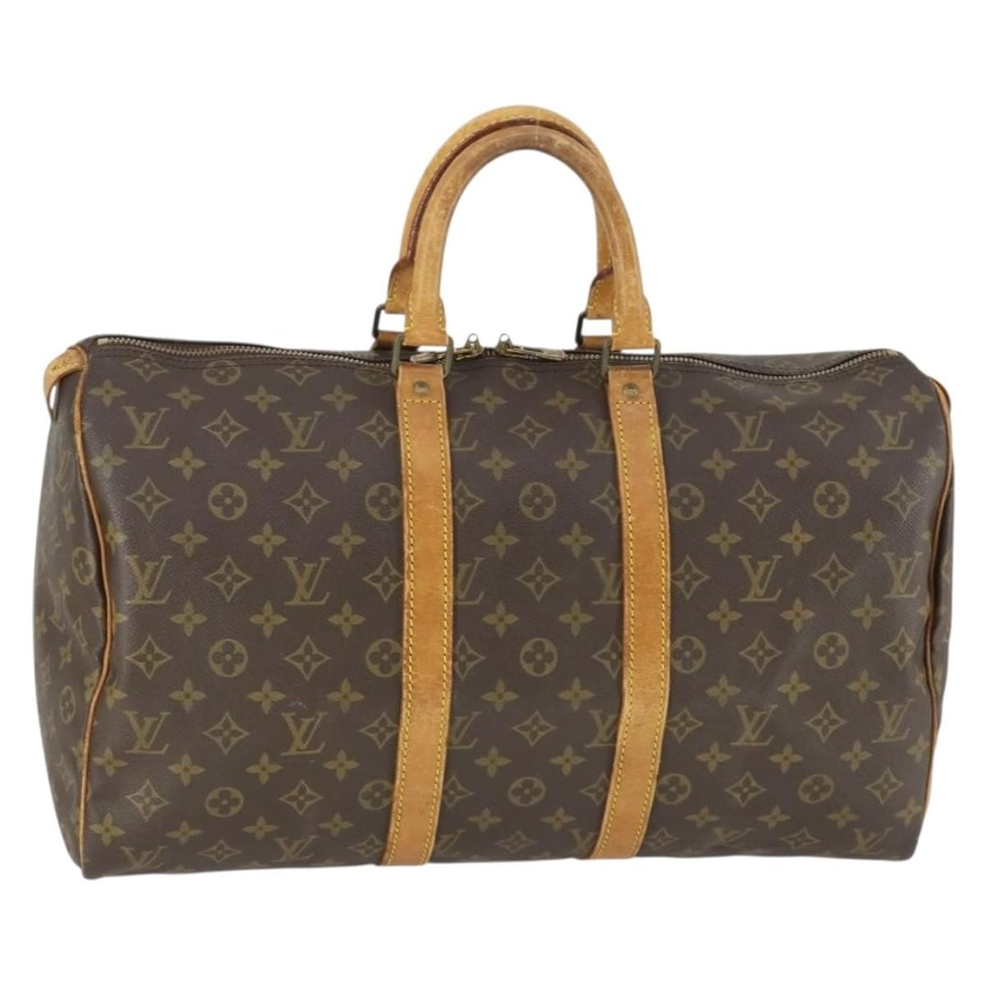 Louis Vuitton Keepall 45 Monogram Canvas Boston Travel Bag M41428: Louis Vuitton Keepall 45 Monogram Canvas Boston Travel Bag M41428 This is a Louis Vuitton Monogram Keepall 45 Boston Bag, crafted from signature monogram canvas. The bag features classic styling with 