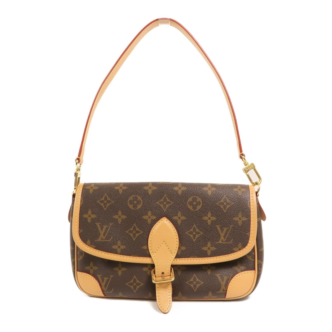 Louis Vuitton Diane Monogram Brown 2 Way Shoulder Bag GHW M45985: Louis Vuitton Diane Monogram Brown 2 Way Shoulder Bag GHW M45985 This Louis Vuitton Diane 2-way shoulder bag features the classic Monogram pattern in brown PVC coated canvas. Designed for versatility,