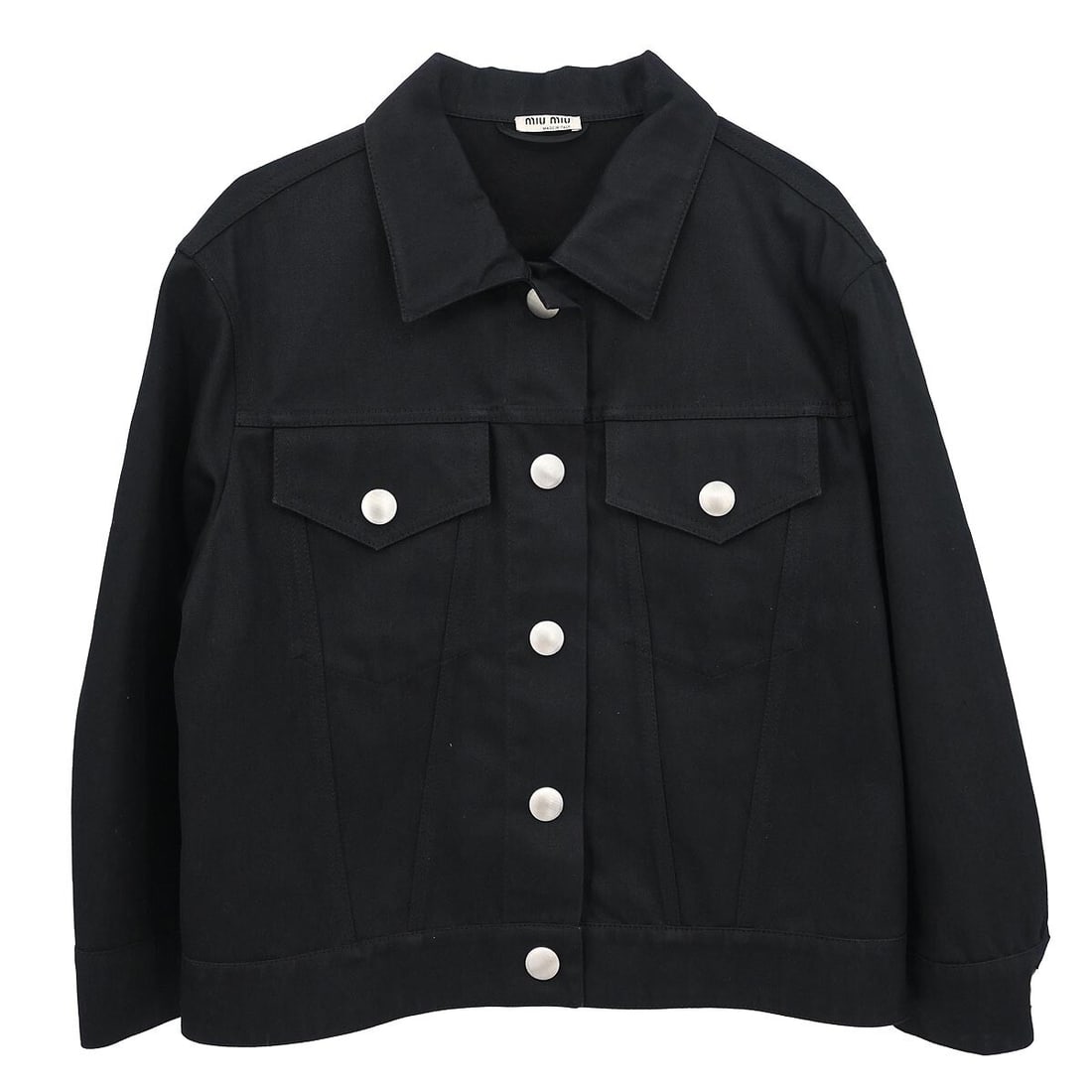 Miu Miu Black Cotton Mid-Length Women's Casual Jacket Size 36 2015 (1 of 11)