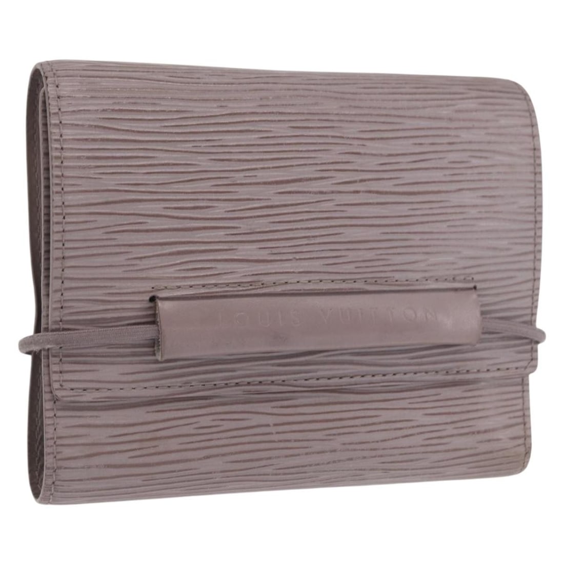 Louis Vuitton Epi Leather Gray Lilac Porte Monnaie Elastic Wallet M6366B: Louis Vuitton Epi Leather Gray Lilac Porte Monnaie Elastic Wallet M6366B This Louis Vuitton Epi Porte Monnaie Elastic Wallet features Epi leather in a gray and lilac color scheme. It is designed for w