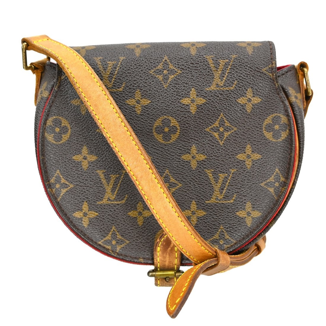Louis Vuitton Tambourine Monogram Canvas Small Shoulder Bag Brown M51179: Louis Vuitton Tambourine Monogram Canvas Small Shoulder Bag Brown M51179 This Louis Vuitton Tambourine shoulder bag features the iconic Monogram canvas exterior in brown with a matching brown Alcantar
