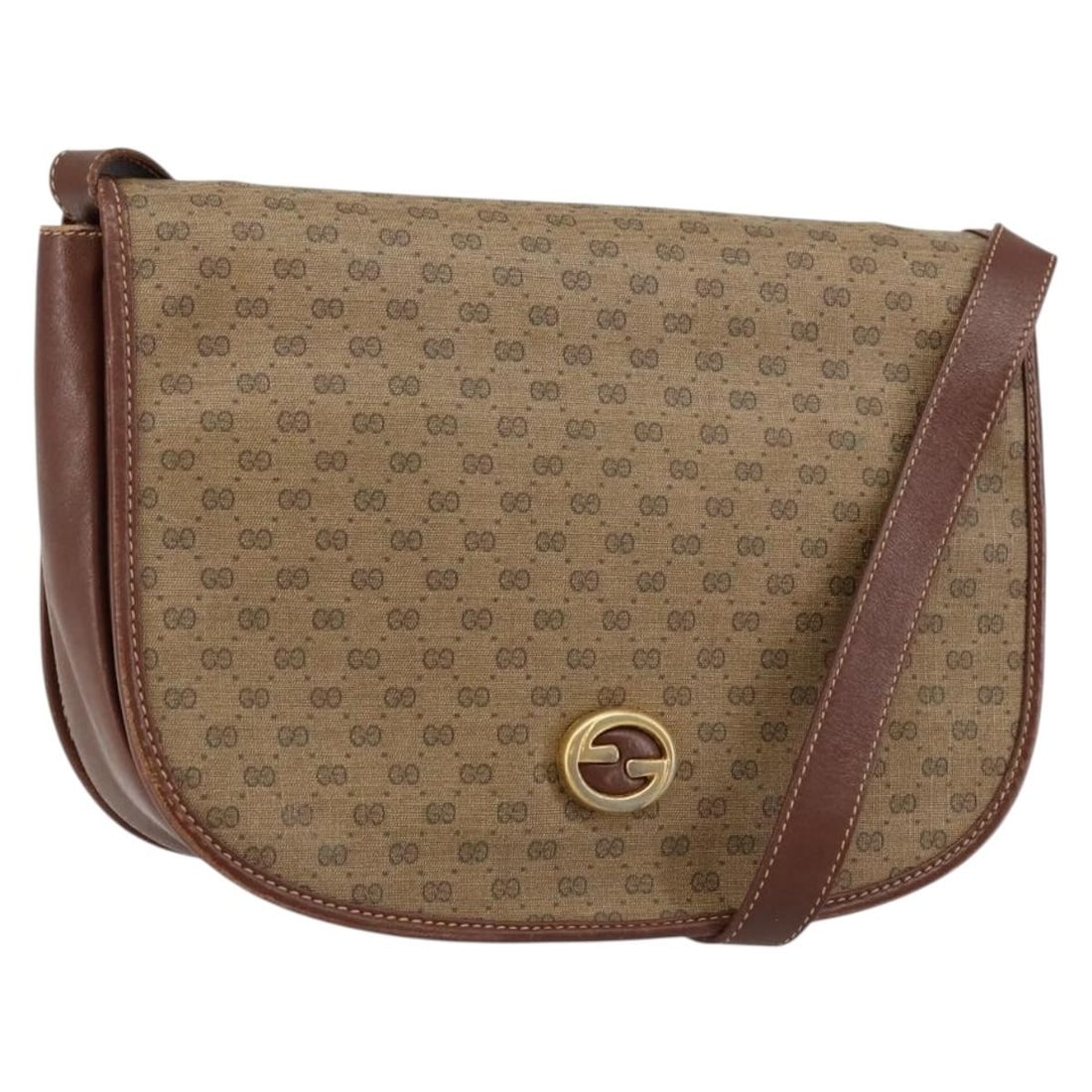 GUCCI Micro GG Supreme Shoulder Bag PVC Brown Gold 004 113 0363 Auth (1 of 18)