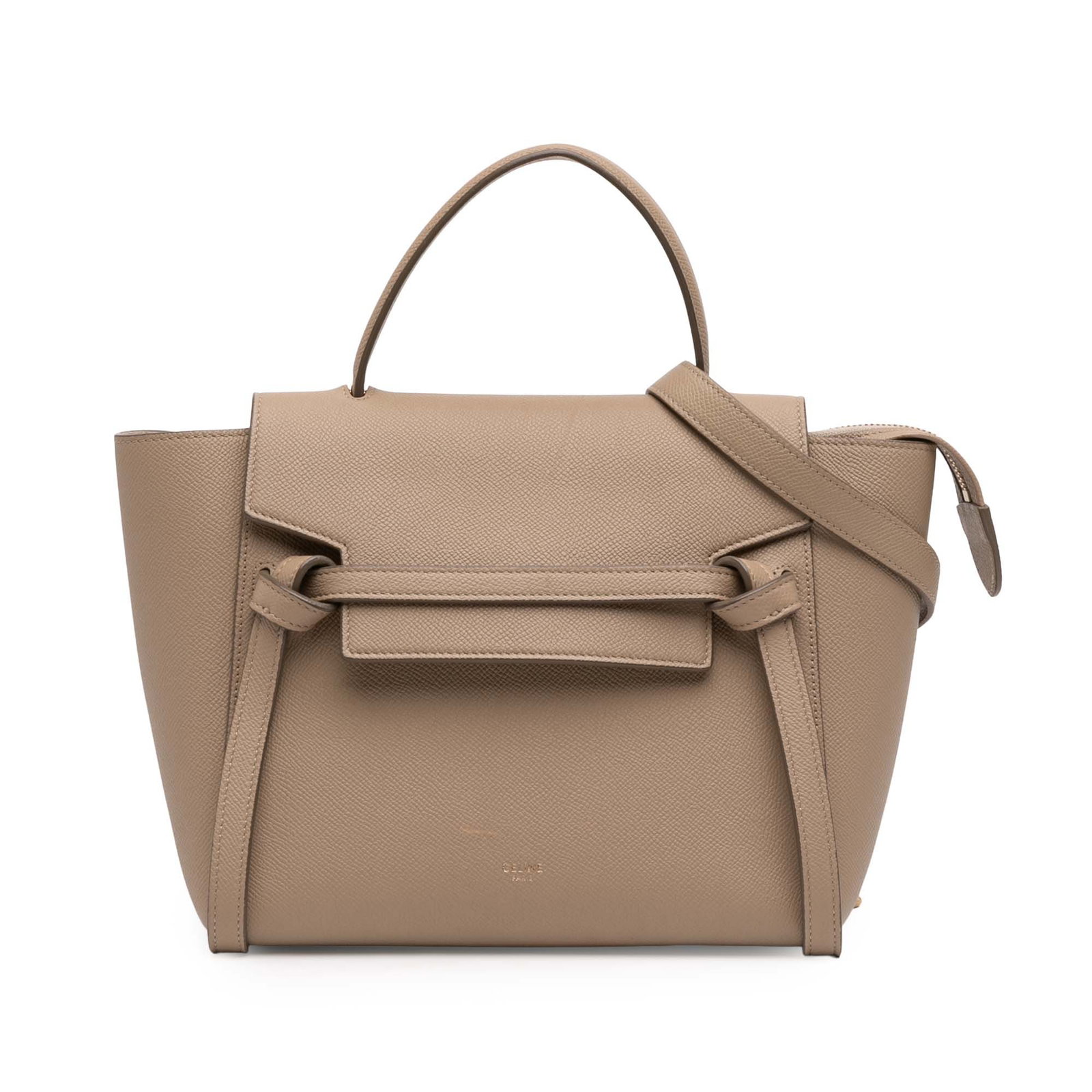 Celine Micro Belt Bag Brown Grained Calfskin Leather Handbag Italy (1 of 12)