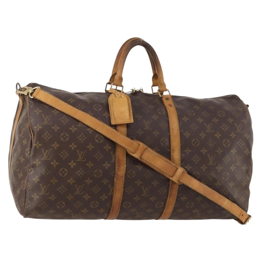 Louis Vuitton Keepall Bandouliere 55 Monogram Canvas Boston Bag with Strap: Louis Vuitton Keepall Bandouliere 55 Monogram Canvas Boston Bag with Strap The Louis Vuitton Monogram Keepall Bandouliere 55 Boston Bag M41414 is crafted from signature Monogram canvas and features a 