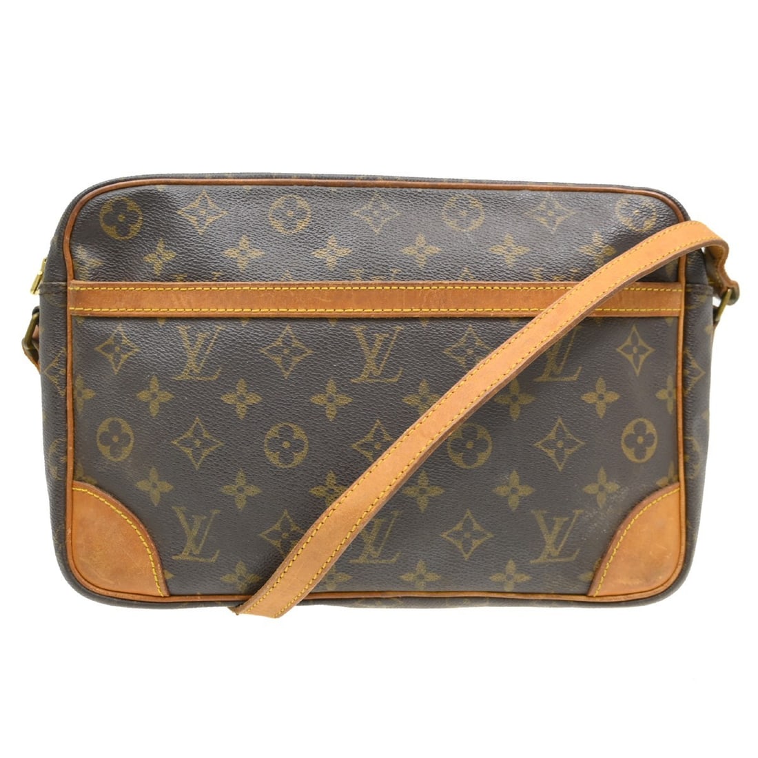 Louis Vuitton Trocadero 27 Monogram Crossbody Bag M51274: Louis Vuitton Trocadero 27 Monogram Crossbody Bag M51274 This is a vintage Louis Vuitton Trocadero 27 crossbody bag featuring the iconic monogram canvas with brown leather trim and a gold-plated zip c