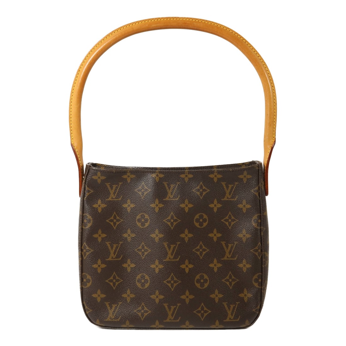 Louis Vuitton Looping MM Monogram Brown Shoulder Bag GHW M51146: Louis Vuitton Looping MM Monogram Brown Shoulder Bag GHW M51146 This Louis Vuitton Looping MM shoulder bag features the classic monogram pattern on durable PVC coated canvas in brown. The bag is desig