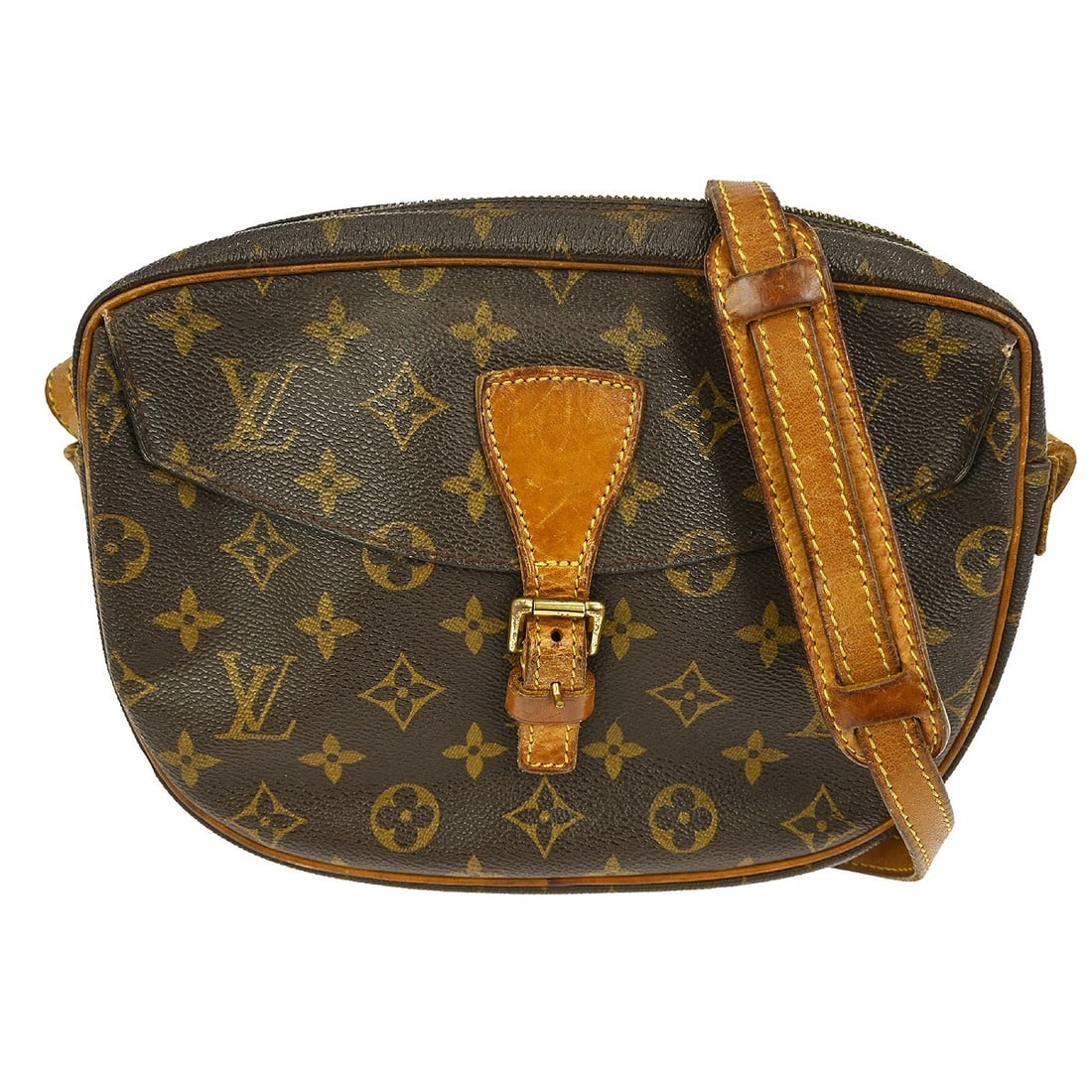 Louis Vuitton Jeune Fille MM Monogram Canvas Crossbody Shoulder Bag: Louis Vuitton Jeune Fille MM Monogram Canvas Crossbody Shoulder Bag This is a vintage Louis Vuitton Jeune Fille MM shoulder bag crafted in signature brown monogram canvas with a beige crossbody strap.