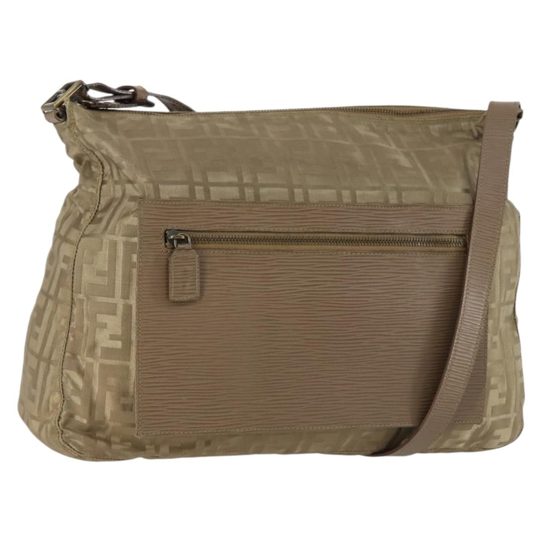 Fendi Zucca Beige Nylon Shoulder Bag Italy: Fendi Zucca Beige Nylon Shoulder Bag Italy This FENDI shoulder bag features the iconic Zucca canvas and nylon in a beige color, offering a classic and versatile look. Designed for women, the bag is cr