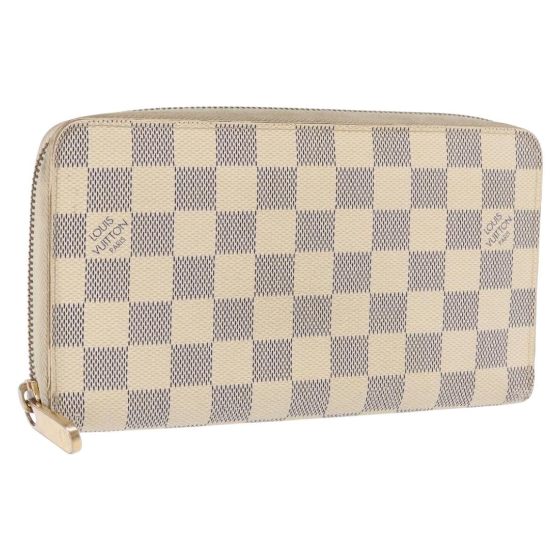 Damier Azur Canvas Zippy Organizer Long Wallet by Louis Vuitton N60012: Damier Azur Canvas Zippy Organizer Long Wallet by Louis Vuitton N60012 This is a Louis Vuitton Zippy Organizer long wallet crafted from Damier Azur canvas. The wallet features a zip-around closure and