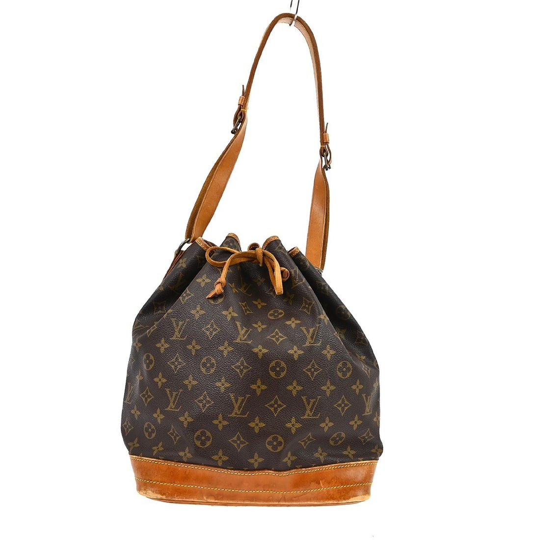 Louis Vuitton Noe Monogram Canvas Medium Shoulder Bag With Drawstring Closure: Louis Vuitton Noe Monogram Canvas Medium Shoulder Bag With Drawstring Closure This Louis Vuitton Noe drawstring shoulder bag features the iconic monogram canvas leather exterior with a brown finish an