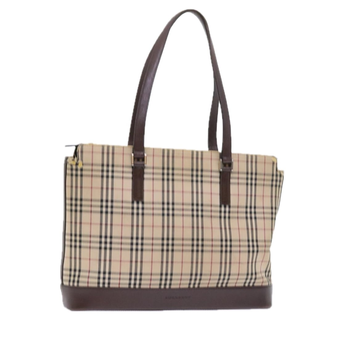 Burberry Beige Nova Check Nylon Tote Bag: Burberry Beige Nova Check Nylon Tote Bag This Burberry Nova Check tote bag is crafted from beige nylon canvas and features the brand's signature check pattern. Designed for women, it offers a spacious