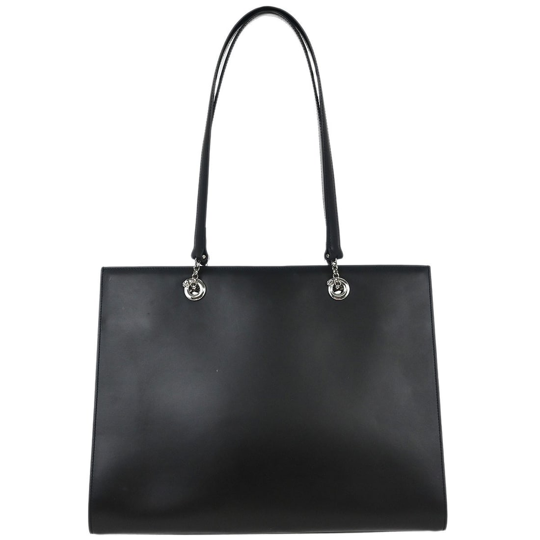 Large Cartier Panthere Tote Bag in Black Leather with Double Handles: Large Cartier Panthere Tote Bag in Black Leather with Double Handles This vintage Cartier Panthere tote handbag is crafted from black leather and features a spacious large size. The bag includes doubl