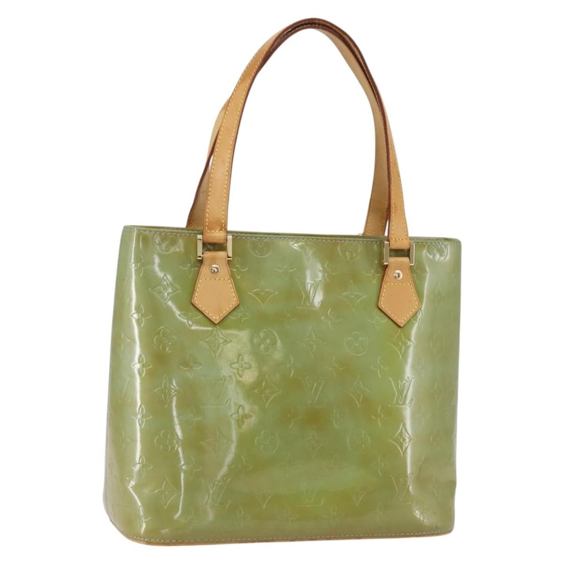 Baby Blue Louis Vuitton Vernis Houston Patent Leather Handbag M91005: Baby Blue Louis Vuitton Vernis Houston Patent Leather Handbag M91005 This Louis Vuitton Monogram Vernis Houston handbag features a baby blue patent leather exterior and is crafted in Spain. The bag in