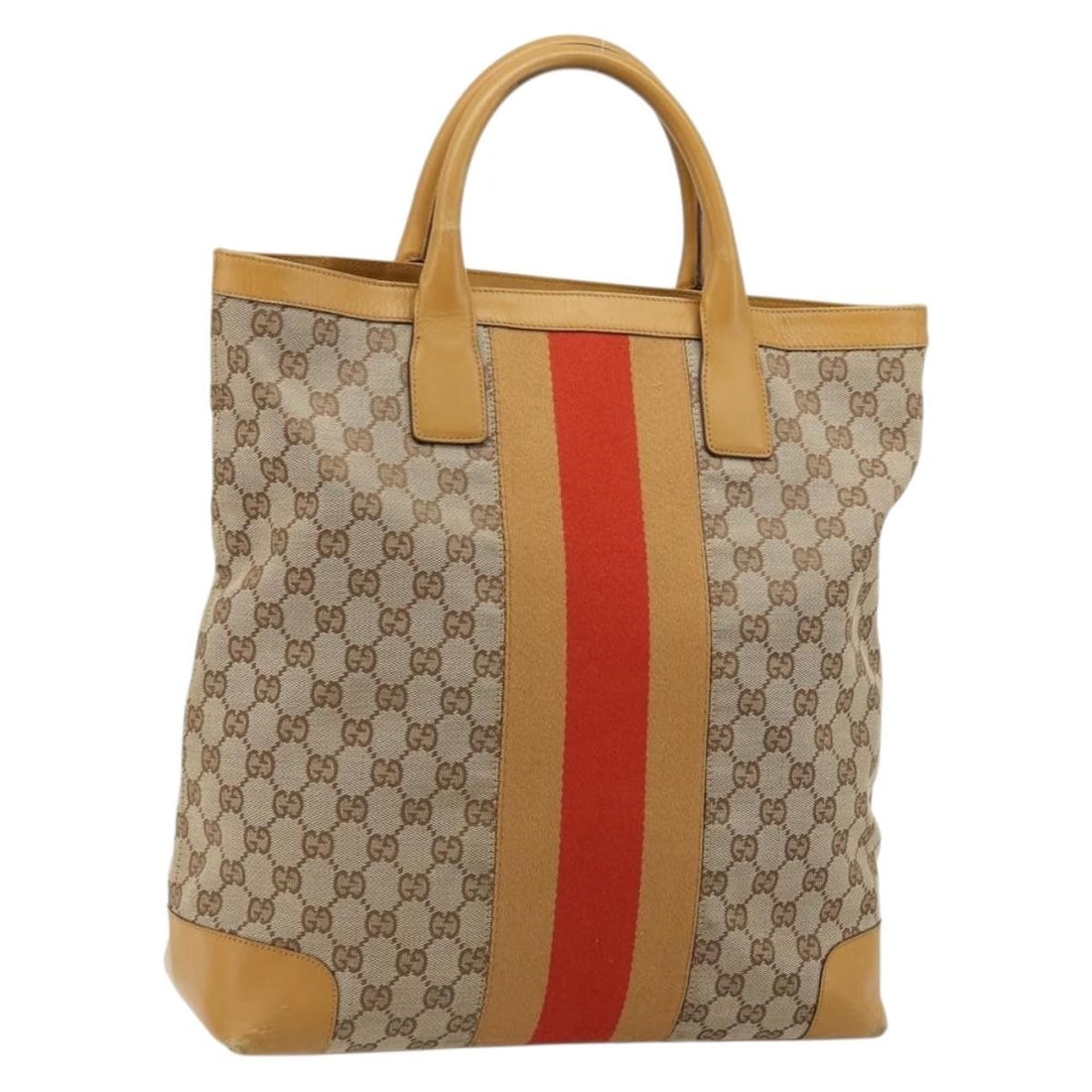 Gucci Sherry Line GG Canvas Beige Gold Tote Bag Italy: Gucci Sherry Line GG Canvas Beige Gold Tote Bag Italy This GUCCI GG Canvas Sherry Line tote bag features a beige and gold color scheme and is crafted from GG canvas. The bag offers ample space with ap