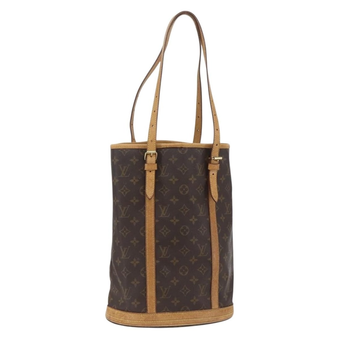 Monogram Canvas Bucket GM Shoulder Bag by Louis Vuitton M42236: Monogram Canvas Bucket GM Shoulder Bag by Louis Vuitton M42236 This is a Louis Vuitton Monogram Bucket GM shoulder bag, crafted from signature monogram canvas. The bag features an adjustable shoulder 