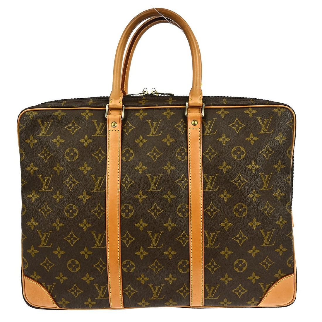 Louis Vuitton Monogram Porte-Documents Voyage Canvas Medium Brown Handbag: Louis Vuitton Monogram Porte-Documents Voyage Canvas Medium Brown Handbag This Louis Vuitton Porte-Documents Voyage handbag features the iconic monogram canvas leather exterior and brown leather linin