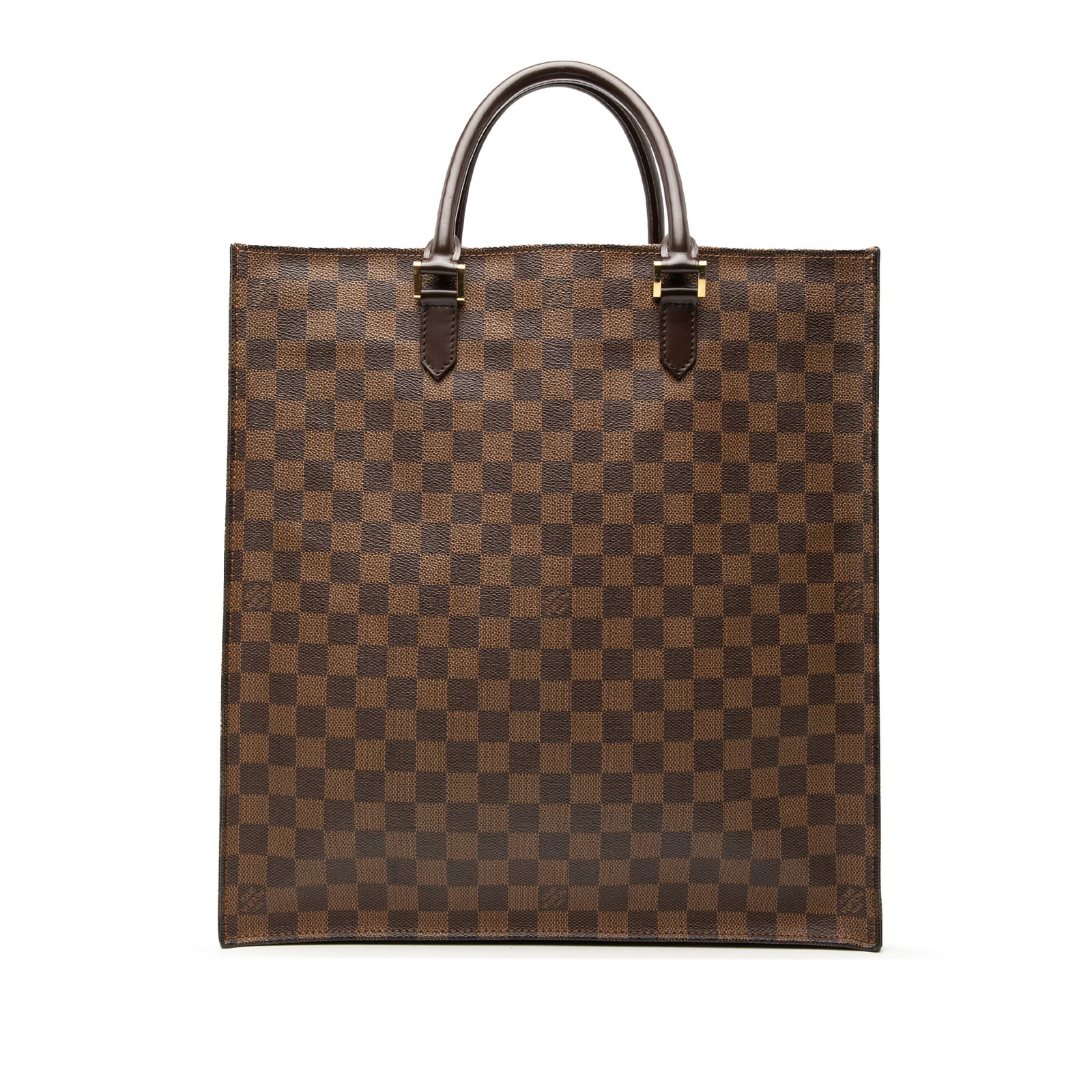 Louis Vuitton Damier Ebene Canvas Sac Plat Brown Tote Bag: Louis Vuitton Damier Ebene Canvas Sac Plat Brown Tote Bag The Louis Vuitton Damier Ebene Sac Plat features a signature Damier canvas body with rolled leather handles, an open top, and interior slip po