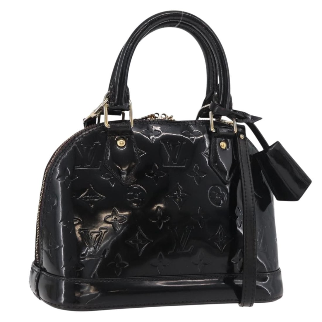 Louis Vuitton Alma BB Amarante Patent Leather Handbag M91678: Louis Vuitton Alma BB Amarante Patent Leather Handbag M91678 This Louis Vuitton Monogram Vernis Alma BB hand bag in Amarante patent leather features a compact and structured silhouette. The bag has be