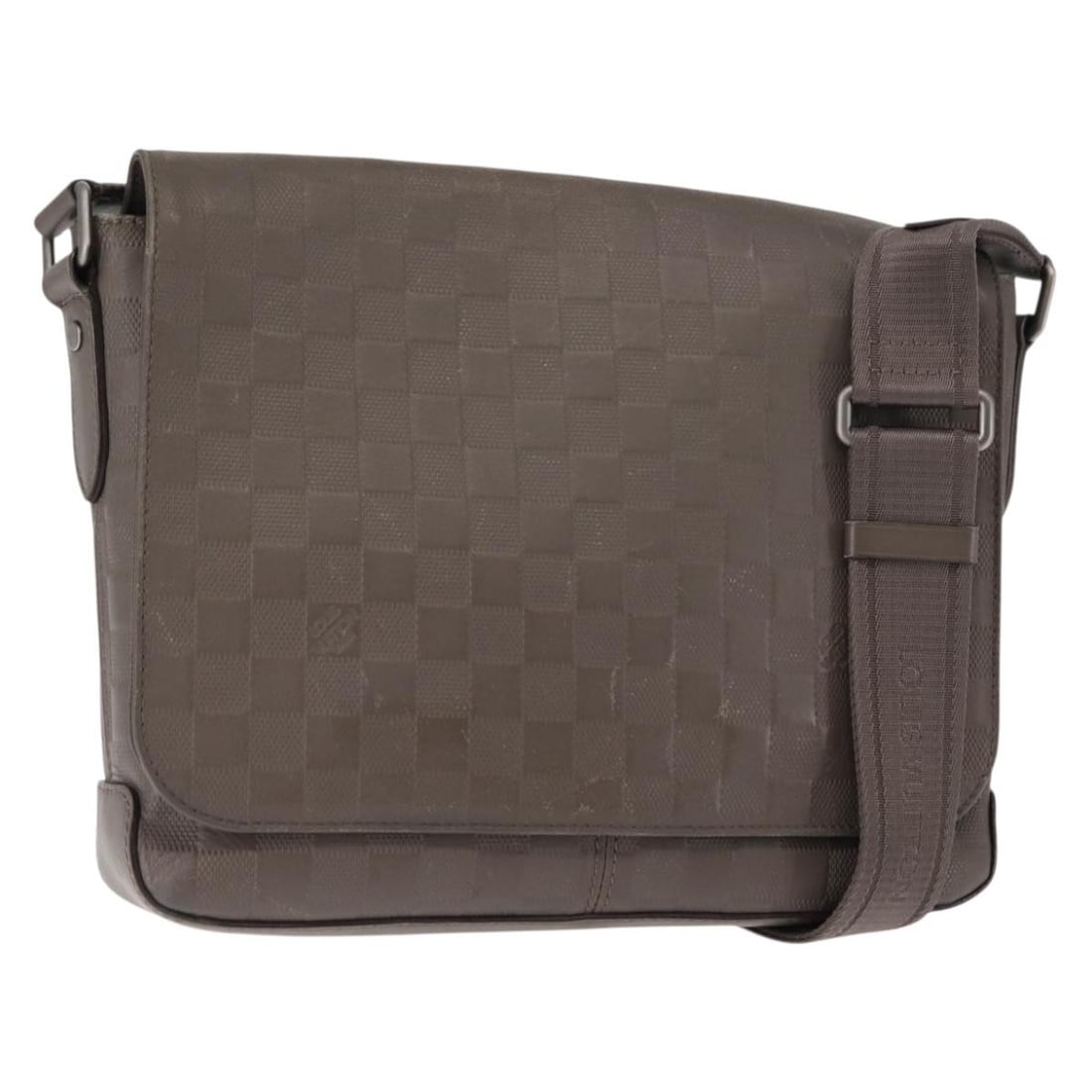 LOUIS VUITTON Damier Infini District PM Gray Shoulder Bag N41485 Auth (1 of 18)