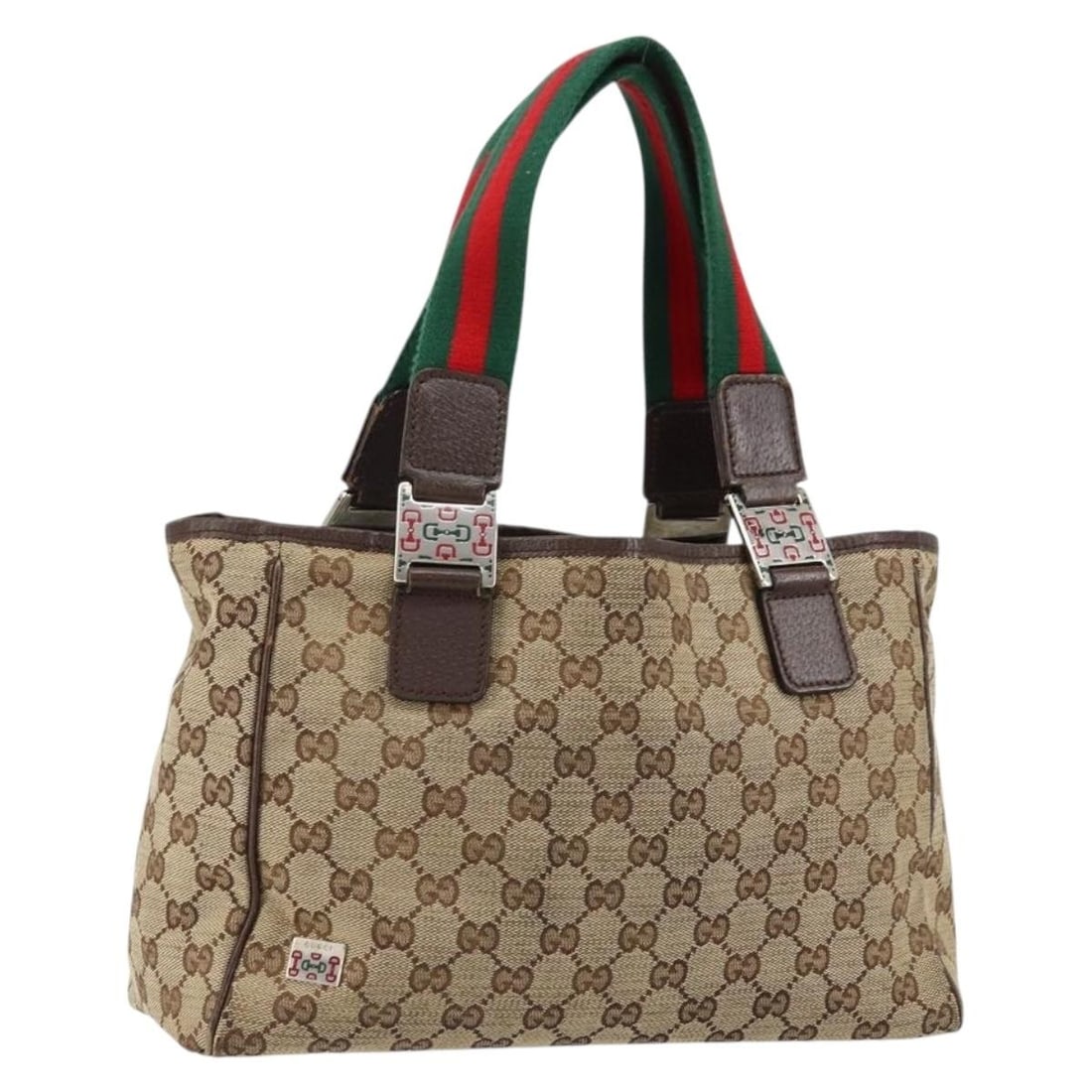 Beige GG Canvas Sherry Line Handbag by Gucci with Red and Green Web: Beige GG Canvas Sherry Line Handbag by Gucci with Red and Green Web This is a Gucci GG Canvas Web Sherry Line handbag featuring a beige, red, and green color scheme. Crafted in Italy from GG canvas, t
