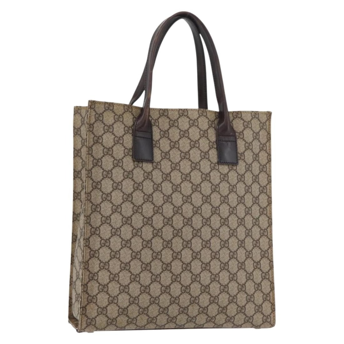 Gucci GG Supreme beige silver PVC tote 91249 Italy: Gucci GG Supreme beige silver PVC tote 91249 Italy This GUCCI GG Supreme tote bag features a beige and silver color scheme and is crafted from PVC leather with GG canvas. Designed for women, the bag o