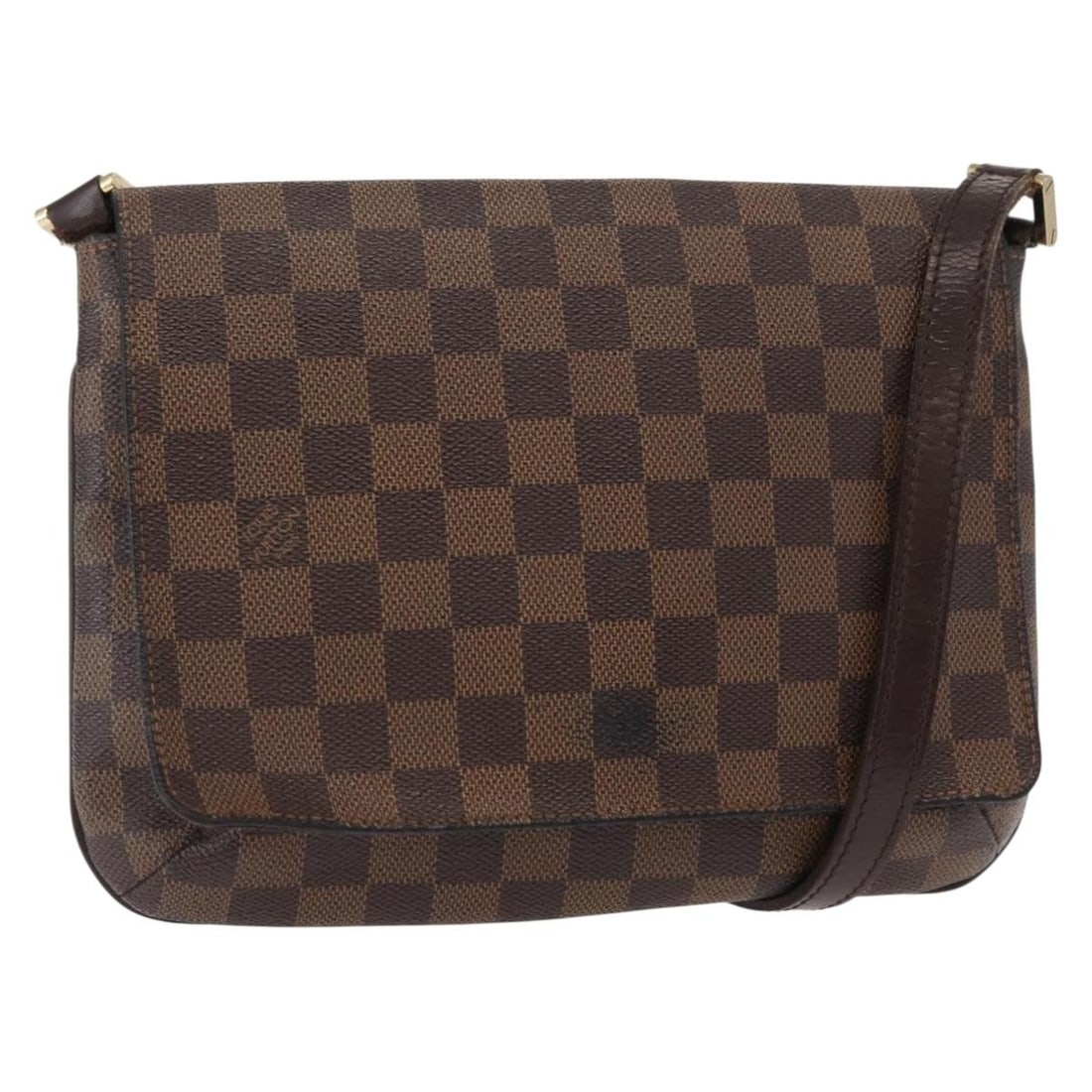 Louis Vuitton Musette Tango Damier Ebene Canvas Shoulder Bag N51301 Spain: Louis Vuitton Musette Tango Damier Ebene Canvas Shoulder Bag N51301 Spain This Louis Vuitton Damier Ebene Musette Tango shoulder bag features the brand's signature Damier Ebene canvas in a rich brown 