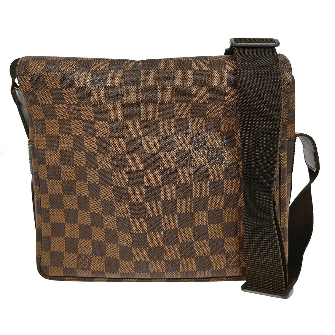 Louis Vuitton Damier Naviglio Canvas Shoulder Bag Brown Medium Flap: Louis Vuitton Damier Naviglio Canvas Shoulder Bag Brown Medium Flap This Louis Vuitton Damier Naviglio shoulder bag is crafted from brown canvas with a check pattern and features a flap magnetic closu