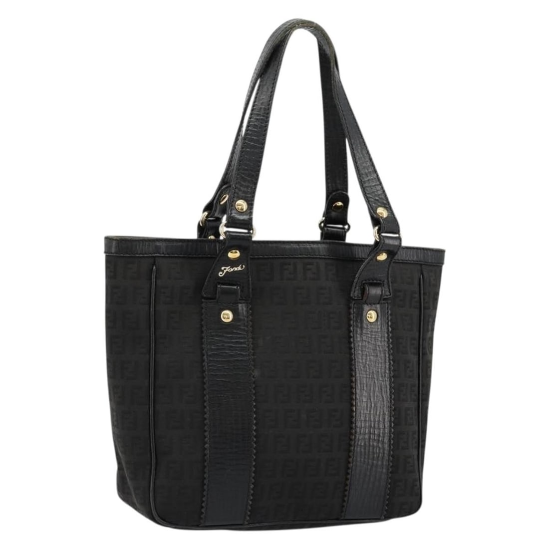 Fendi Zucchino Canvas Black Gold Tote Bag: Fendi Zucchino Canvas Black Gold Tote Bag This FENDI Zucchino Canvas Tote Bag features a black and gold color scheme and is crafted from signature Zucchino canvas. Designed for women, it offers a spac
