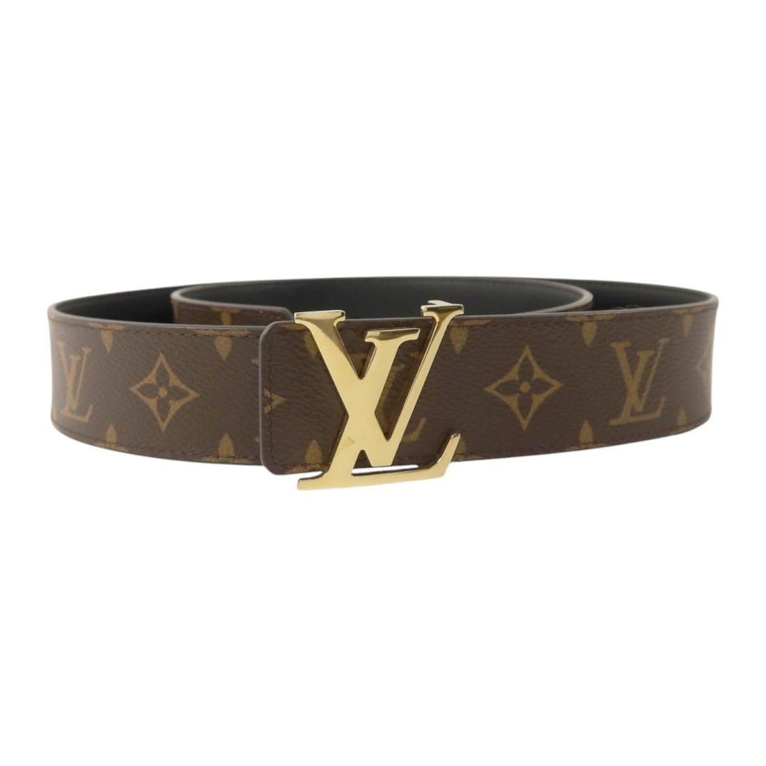 Louis Vuitton Monogram Brown PVC Coated Canvas Initiales Belt 110: Louis Vuitton Monogram Brown PVC Coated Canvas Initiales Belt 110 This Louis Vuitton men's belt features the iconic Monogram pattern in brown on PVC coated canvas, offering both style and durability. 