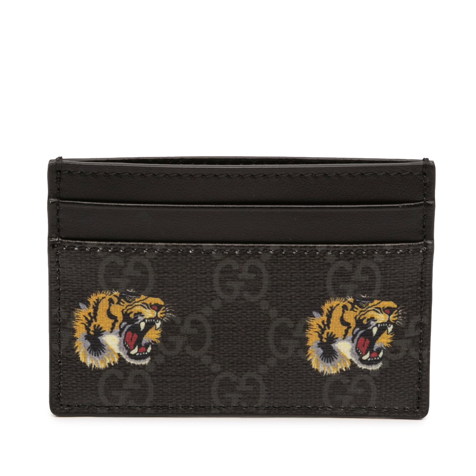 Gucci GG Supreme Tiger Print Coated Canvas Card Case with Leather Trim (1 of 9)