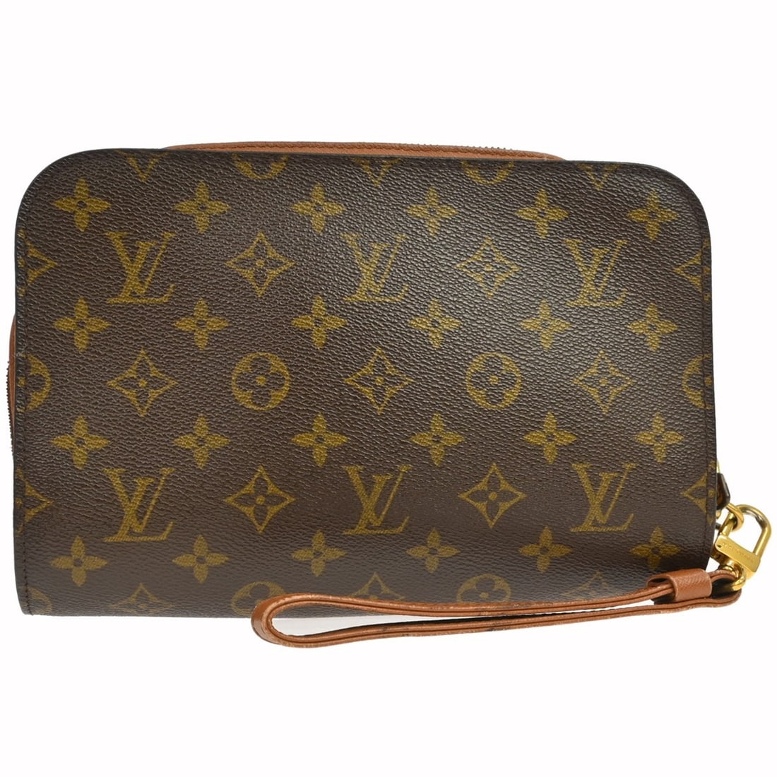 Louis Vuitton Orsay Monogram Canvas Small Brown Clutch Bag M51790: Louis Vuitton Orsay Monogram Canvas Small Brown Clutch Bag M51790 This Louis Vuitton Orsay clutch handbag features the iconic monogram canvas and a compact silhouette, ideal for carrying essentials. T