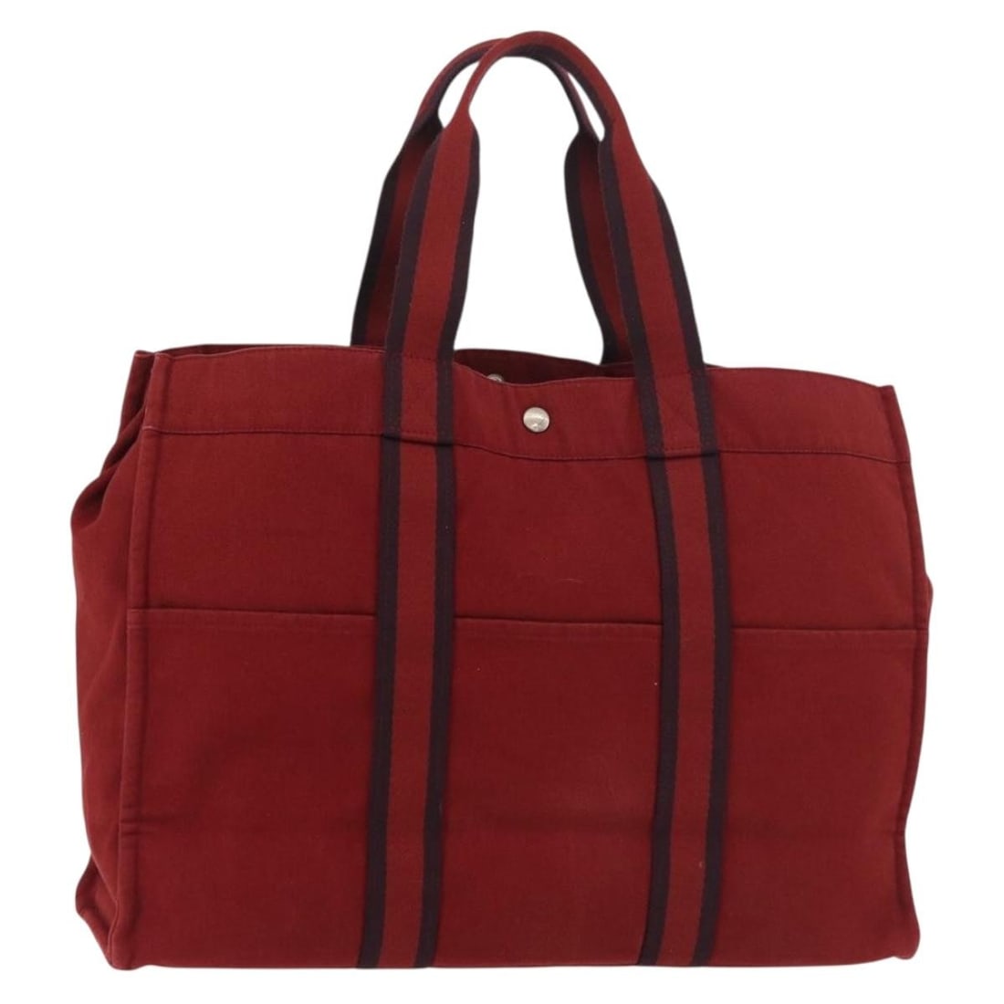 Hermes Fourre Tout GM cotton red silver tote bag France: Hermes Fourre Tout GM cotton red silver tote bag France This Hermes Fourre Tout GM handbag is crafted from cotton in a striking red and silver color combination. Designed for women, it features a spac